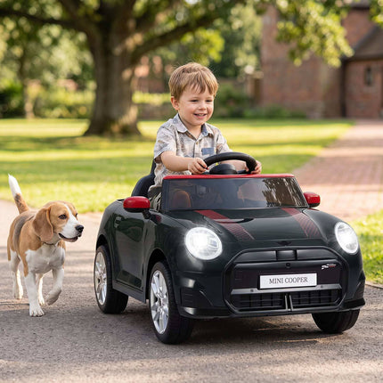 Voiture électrique pour enfants 12 V, design BMW Mini, noire, avec télécommande