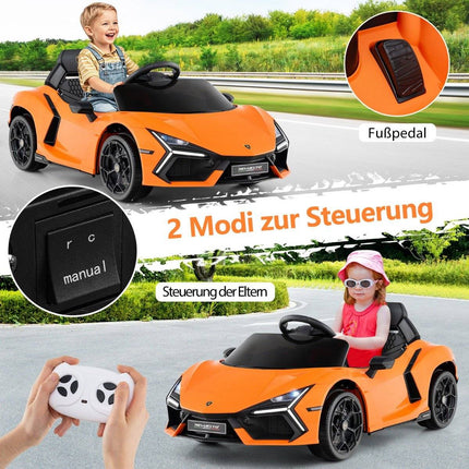 12V Kinder Elektroauto mit LED-Beleuchtung – Orange