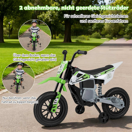 12V Kinder-Elektromotorrad mit abnehmbaren Stützrädern