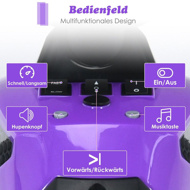 Quad électrique 12 V pour enfants avec musique, klaxon et lumières LED