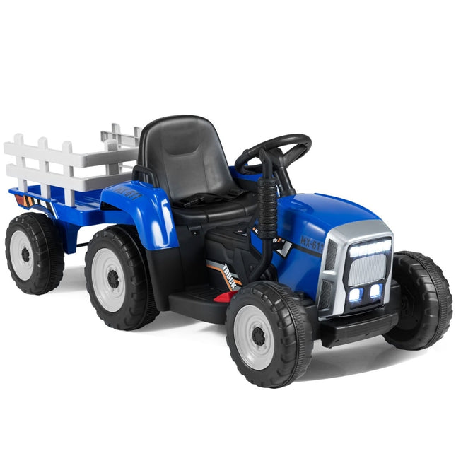 Tracteur électrique 12V pour enfants avec remorque détachable et télécommande