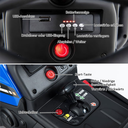 12V Kinder Traktor mit abnehmbarem Anhänger & Fernbedienung