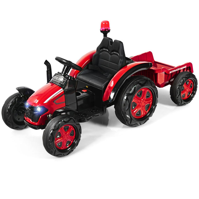 Tracteur 12V tracteur porté enfant avec remorque amovible 151 x 68 x 70 cm rouge