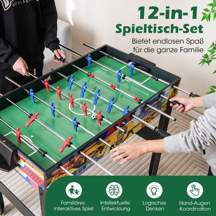 Table multi-jeux 12 en 1 : baby-foot, air hockey, billard
