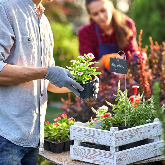 12 panneaux de plantes en ardoise avec bâton