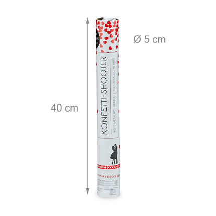 12x Party Popper coeurs rouges