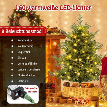 135 cm künstlicher Weihnachtsbaum mit 160 LED-Leuchten