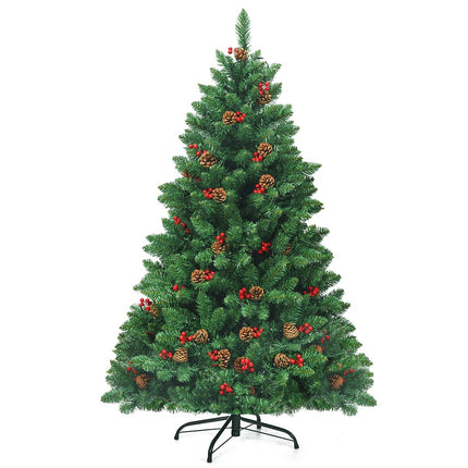 Sapin de Noël artificiel de 135 cm avec lumières LED et support en métal