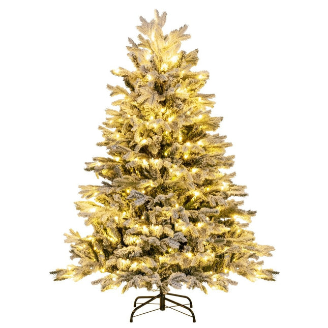 Arbre de Noël artificiel de 135 cm avec neige et 688 pointes de branches mixtes