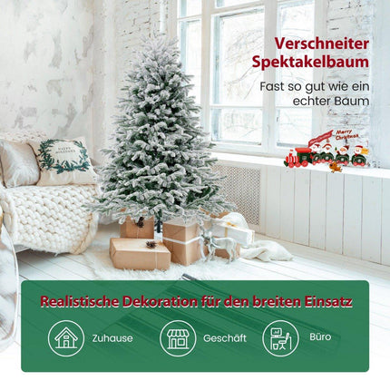 135cm Künstlicher Weihnachtsbaum mit Schnee &amp; 688 gemischten Zweigspitzen Weihnachtsbaum