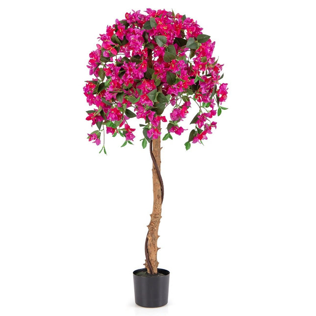135 cm Kunstbaum mit Blüten Kunstpflanze im Topf Kunstbaum mit Azaleenblüten
