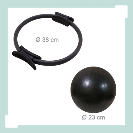 Ensemble de Pilates noir 13 pièces avec bandes et poids