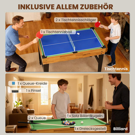 Table de jeu 13 en 1, baby-foot, échecs, billard, MDF