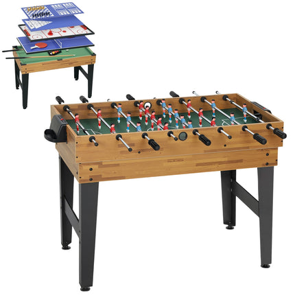 Table de jeu 13 en 1, baby-foot, échecs, billard, MDF