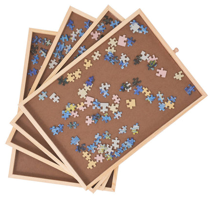 1500-Piece Puzzle Table, Folding Legs, 4 Drawers, Cover