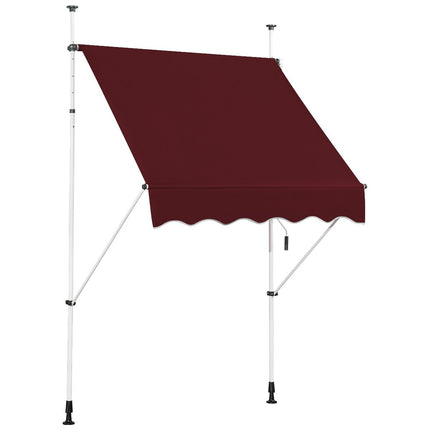 Store de balcon réglable 150 cm, résistant aux UV, rouge