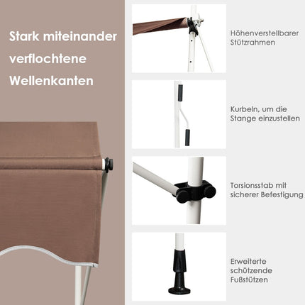 Store de balcon réglable et résistant aux UV de 150 cm