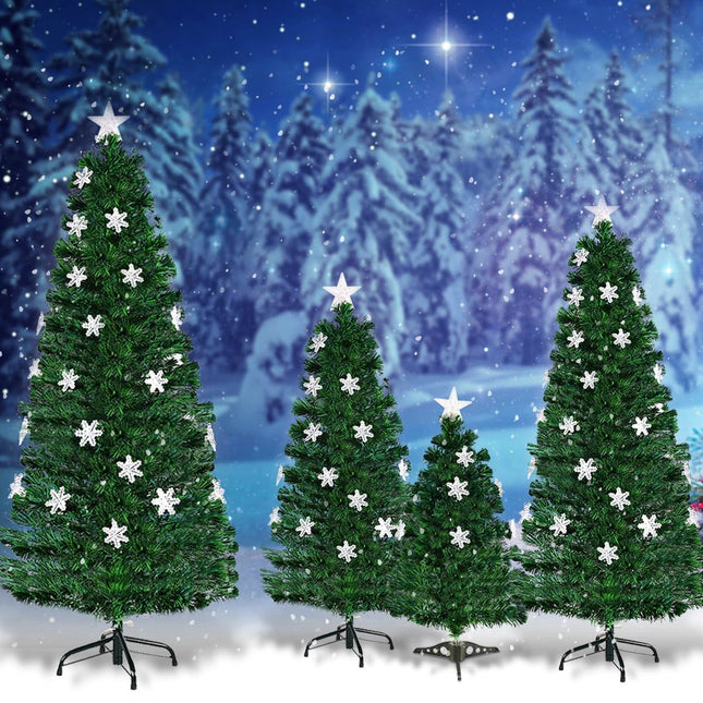 Sapin de Noël artificiel de 150 cm avec fibre optique LED