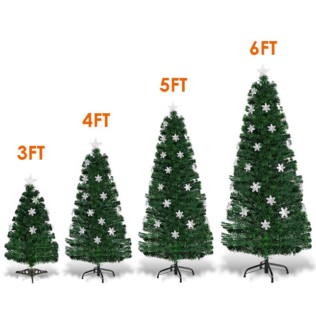 Sapin de Noël artificiel de 150 cm avec fibre optique LED