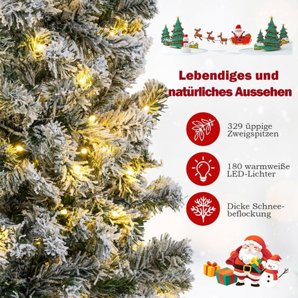 Sapin de Noël artificiel de 150 cm avec guirlandes lumineuses LED