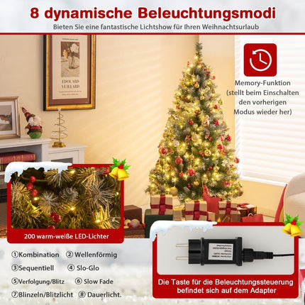 150 cm Künstlicher Weihnachtsbaum mit Lichtern & Schnee