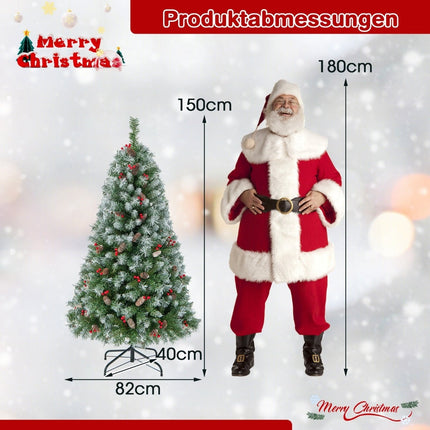 150 cm Künstlicher Weihnachtsbaum mit Lichtern & Schnee
