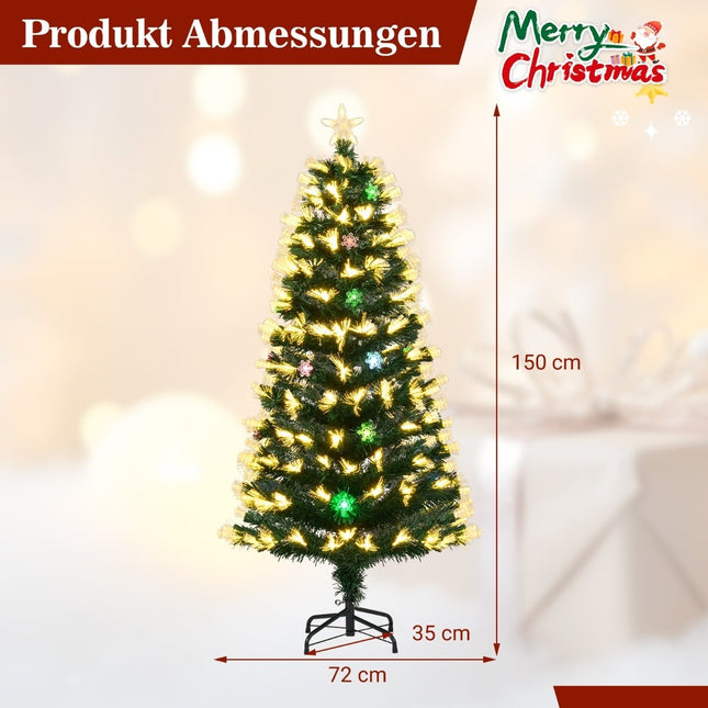 Sapin de Noël artificiel de 150 cm avec lumières et étoile au sommet