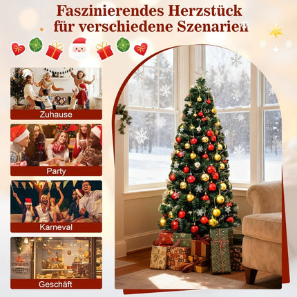 150 cm künstlicher Weihnachtsbaum mit Lichtern und Sternspitze
