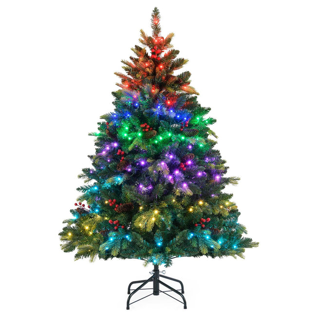 Sapin de Noël pré-illuminé de 150 cm avec lumières RGB et télécommande