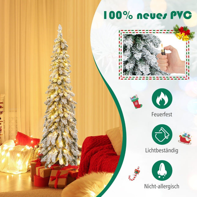 Sapin de Noël artificiel de 150 cm de haut avec 334 branches en PVC et 150 lumières LED.