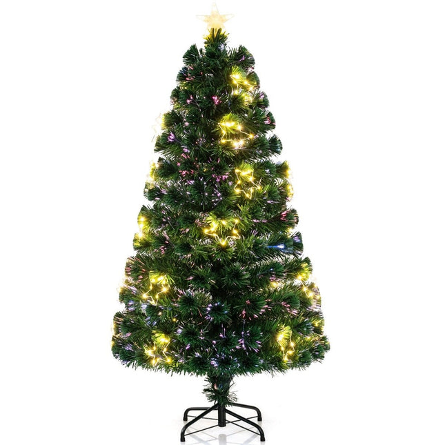 Sapin de Noël artificiel en fibre de verre de 150 cm avec éclairage