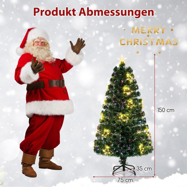 Sapin de Noël artificiel en fibre de verre de 150 cm avec éclairage