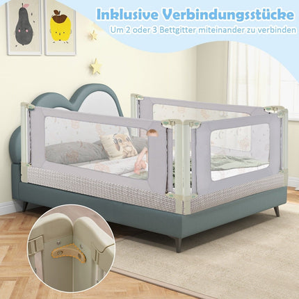 150 cm höhenverstellbares Bettgitter mit Anschlusszubehör Bettschutzlaken