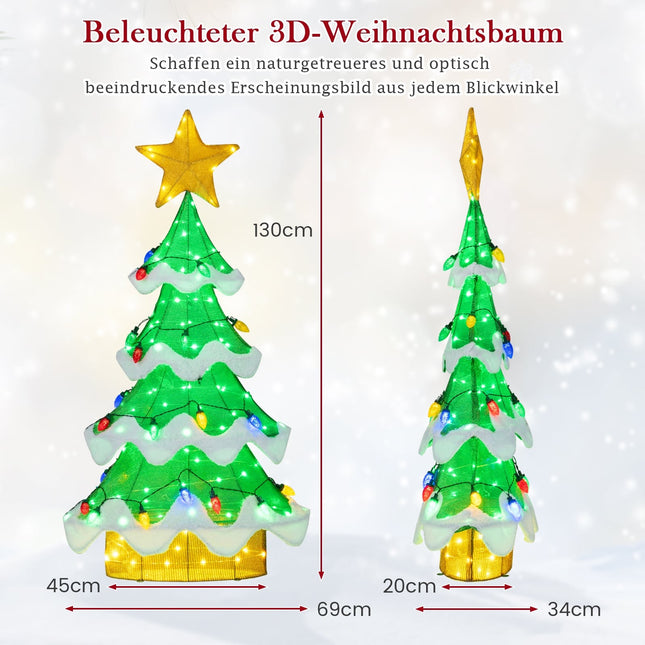 Sapin de Noël LED de 157 cm avec ampoules étoiles et fraises