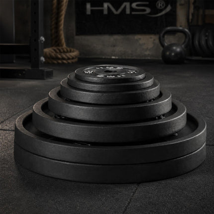 15 kg Hantelscheibe aus Gusseisen, 31 mm Loch, schwarz