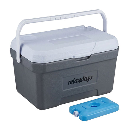 15L Isolierkühlbox mit Kühlakku – Weiß/Grau