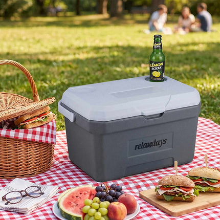 15L Isolierkühlbox mit Kühlakku – Weiß/Grau