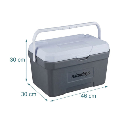 15L Isolierkühlbox mit Kühlakku – Weiß/Grau