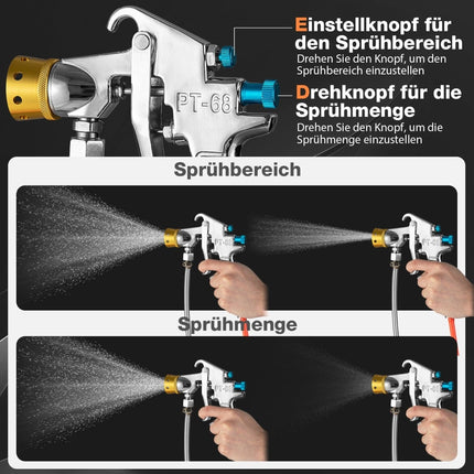 15L Farbtank mit verstellbarer Spritzpistole & Luftschläuchen