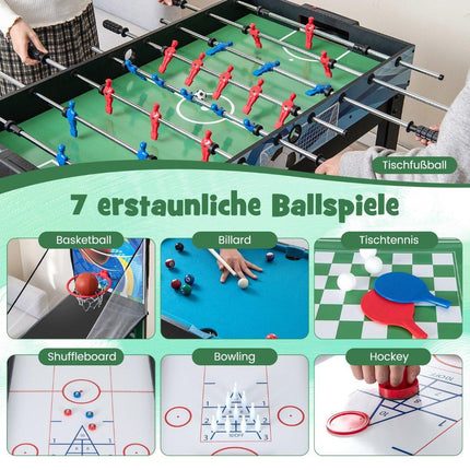 Ensemble de table multi-jeux 15 en 1 avec baby-foot, billard et hockey