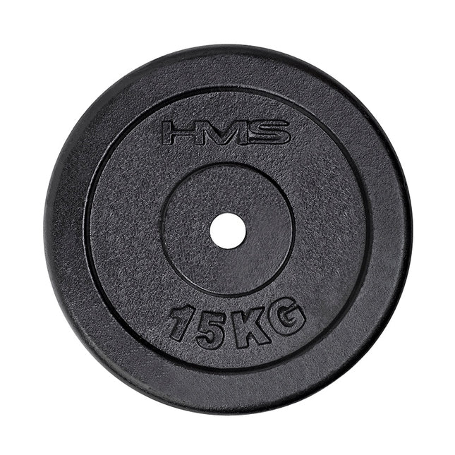 Disque de poids noir de 15 kg pour la musculation
