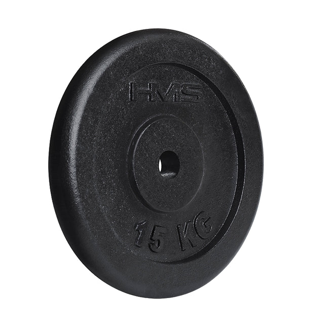 Disque de poids noir de 15 kg pour la musculation