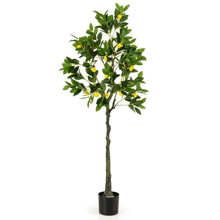 160 cm Künstlicher Zitronenbaum mit Topf &amp; 27 Zitronen Limettenbaum Kunstpflanze Zitruspflanze