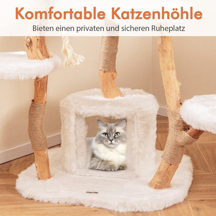 Arbre à chat de 168 cm avec plateformes, grotte et poteaux en sisal