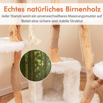 Arbre à chat de 168 cm avec plateformes, grotte et poteaux en sisal