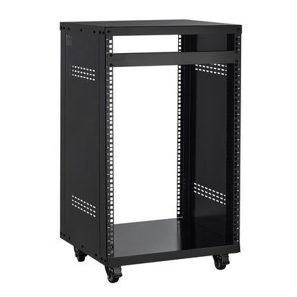 16U AV Rack, 18-Inch Depth, 200 lb, Locking Casters