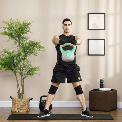 Kettlebell de 16 kg à base plate et poignée large, verte