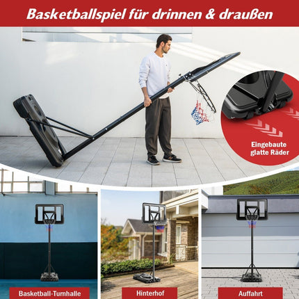 Support de basket-ball réglable en hauteur de 170 à 305cm, cerceau d'extérieur avec support
