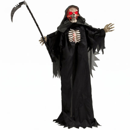 Décoration d'Halloween animée de la Faucheuse de 170 cm avec lumières