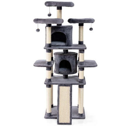 Arbre à chat de 170 cm, arbre à grimper, arbre à chat, arbre à chat, meubles à gratter, poteaux à chat, grotte avec balles de jeu